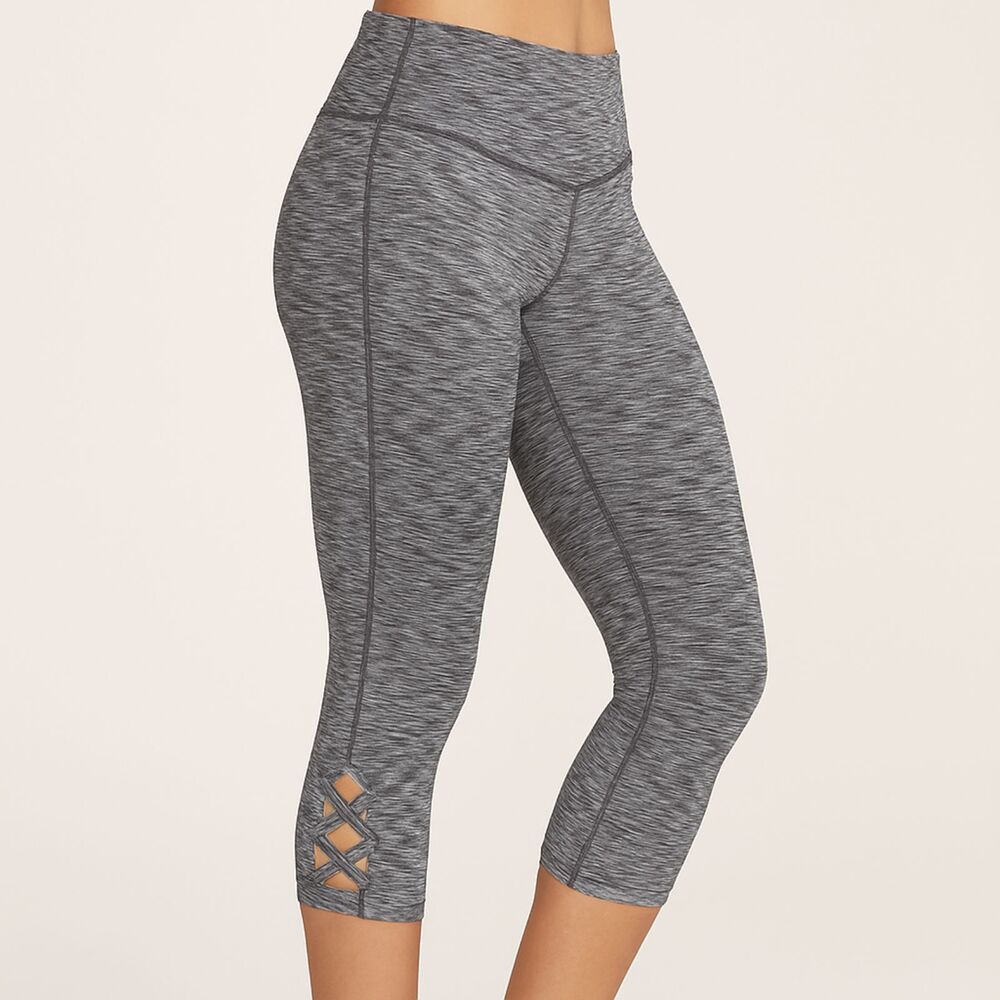 Gap Fit Capri Leggings Womens Small Lot of 2 Blackout Techno Cross Gray